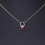 Ruby & Diamond Oval Brevani Necklace