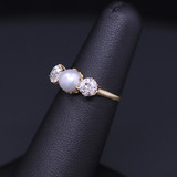Victorian Pearl  & 1.25ctw OEC Diamond Ring