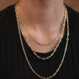 Yellow Gold Rounded Paperclip Chains