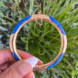 Vintage 14K Gold & Lapis Lazuli Bangle Bracelet