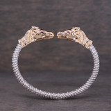 Vahan 18K Gold, Diamond & Ruby Custom Horse Head Bangle