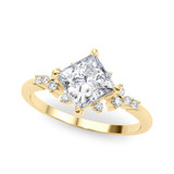 Princess Cut East-West Diamond Engagement Ring