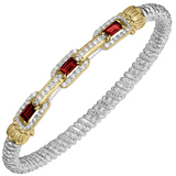 Gemstone & Diamond .38ctw Paperclip Vahan Bracelet