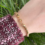 14k Yellow Gold Rounded Box Link Bracelet