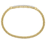 Gold Diamond Floral Bar 2mm Bracelet by Alwand Vahan