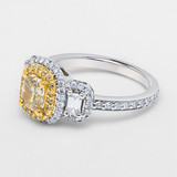 Fancy Yellow Diamond Halo Ring - 1.84ctw