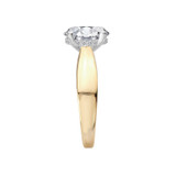14K Yellow Gold Hidden Halo Oval Diamond Wide Engagement Ring Semi-Mount by Romance