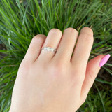 14K White Gold 3 Stone Diamond Engagement Ring