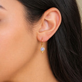 Lavender Star Sapphire 14K Gold Handmade Drop Earrings