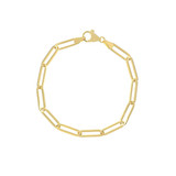 14K Yellow Gold 4mm Paperclip Bracelet, 7.25"