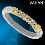 Alwand Vahan Sterling Silver & 14K Yellow Gold Bracelet Chain Link Design 4mm