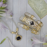 Sterling Silver 14 Yellow Gold Two Tone & Black Onyx Pendant by Alwand Vahan