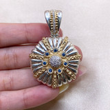 Alwand Vahan Sunburst Diamond & London Blue Topaz Pendant