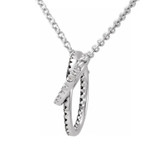 14K White Gold Black & White Diamond Interlocking Circle Necklace