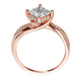 14kt Rose Gold Princess Cut Diamond Engagement Ring by ArtCarved