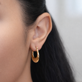 14K Yellow Gold Graduating Twist Hoops