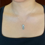 14K White Gold Flip Flop Aloha Diamond Charm Pendant