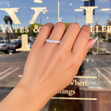 14K White Gold Lab Grown Marquise & Round Brilliant Wreath Band