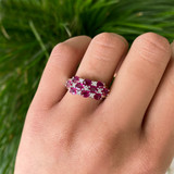 14K White Gold Ruby & Diamond Ring