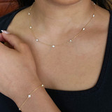 14K Yellow Gold Diamonds by the Yard 5 Station Bracelet, .50ctw