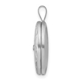 Sterling Silver Vintage-Inspired Diamond Side Scallop Oval Locket