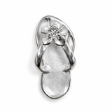 14K White Gold Flip Flop Aloha Diamond Necklace