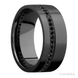 Machine Finish Black Zirconium & Black Diamond Eternity Band by Lashbrook Designs