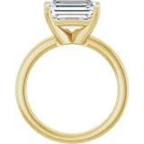 14K Yellow Gold East-West Emerald Cut Flat Solitaire Engagement Ring
