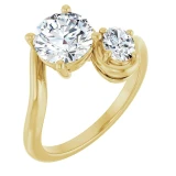 14K Yellow Gold Two-Stone Bypass Semi-Set Engagement Ring