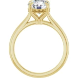 14K Yellow Gold Round Hidden Halo Solitaire Engagement Ring