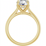 14K Yellow Gold Round Hidden Halo Solitaire Engagement Ring