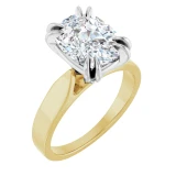 14K Yellow Gold Elongated Cushion Solitaire Engagement Ring