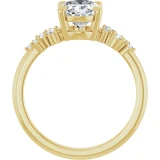 14K Yellow Gold Oval Diamond Semi-Set Engagement Ring