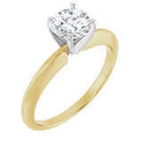 14K Yellow Gold Two-Toned .88ct Round Brilliant Diamond Solitaire Engagement Ring