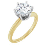 14K Yellow Gold Two-Toned 2.23ct Round Brilliant Diamond Solitaire Engagement Ring