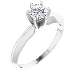 14K White Gold 6 Prong 1.24ct Round Brilliant Lab Grown Diamond Solitaire Engagement Ring