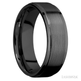 Zirconium with Satin & Polish Finish 7mm Band
