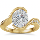 14K Yellow Gold 2.04ctw Lab-Grown Diamond Semi-Set Engagement Ring