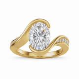 14K Yellow Gold 2.04ctw Lab-Grown Oval Bypass Diamond Engagement Ring