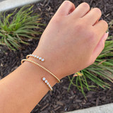 14K Yellow Gold .62ctw Diamond Beaded Flex Wrap Bracelet