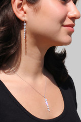 14K White Gold 1.04ctw Lab Grown Round Brilliant Dancing Diamonds Dangle French Hook Earrings