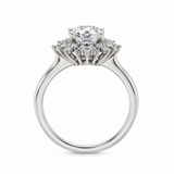 14K White Gold 1.33ct Round Brilliant Filigree Semi-Mount Engagement Ring