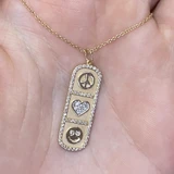 14K Yellow Gold Diamond Cartouche Icon Necklace by Sydney Evan