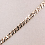 10K Yellow Gold Beveled Curb Link Chain, 20 Inches, 4mm