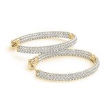 14K Yellow Gold & Diamond Pave Inside-Out Hoop Earrings