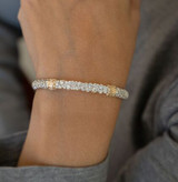 14kt Yellow Gold and Sterling Silver Diamond Bangle by Alwand Vahan