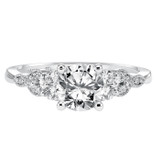 14kt White Gold and Diamond Engagement Ring by ArtCarved, Vine Motif