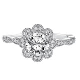 SABINA Flower Halo Diamond Engagement Ring