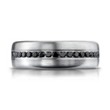 Benchmark 14K White Gold Mens Ring With Black Diamonds 