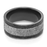 ASTRO Hammered Black Zirconium & Meteorite Ring by Lashbrook